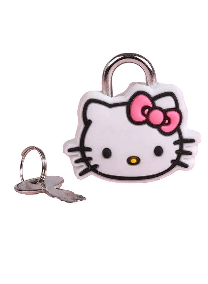 Metal Mini Padlock, Stitch Cartoon PVC Doll Lock, Creative Cute Safety Anti Theft Luggage Lock, Durable Portable Anime Cartoon Keychain Locks, (1pc, White, Design B)