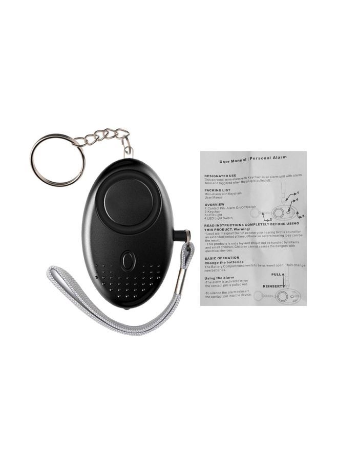 Self-Defense Security Alarm Keychain Black