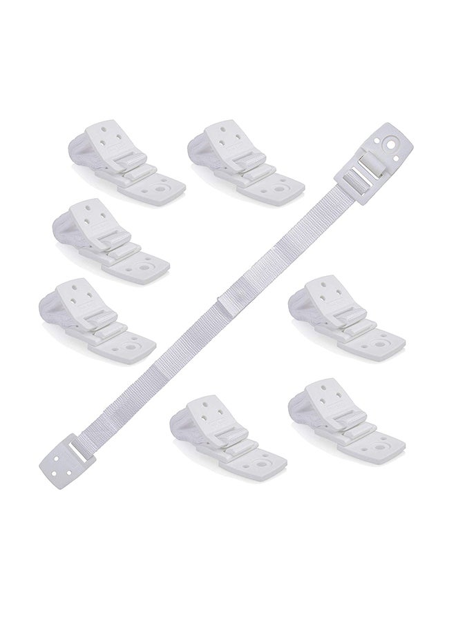 8-Piece Anti Tip Furniture Strap White