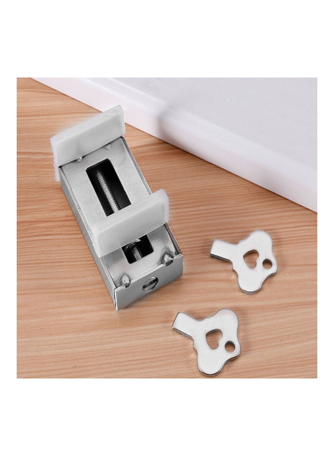 Child Protection Door And Window Flat Key Safety Lock Silver