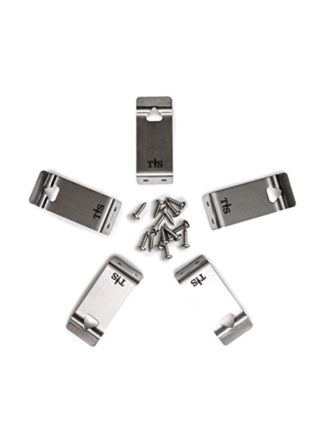 Pack Of 5 Cabinet And Drawer Safety Latches Silver 2x1inch