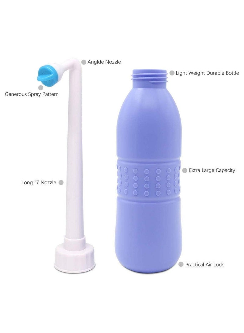 Home Care Large Portable Bidet Bottle with Extended Nozzle – 650ml Travel Bidet for Effortless Personal Cleansing and Hygiene Blue