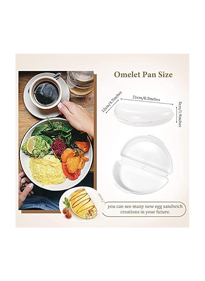 Egg Poacher and Omelet Pan for Microwave, 2 Cavity for Perfect Poached Eggs, Microwave Cookware Easy Eggs Set for Quick and Healthy Breakfast, Dishwasher Safe Non-Stick, Kitchen Essentials