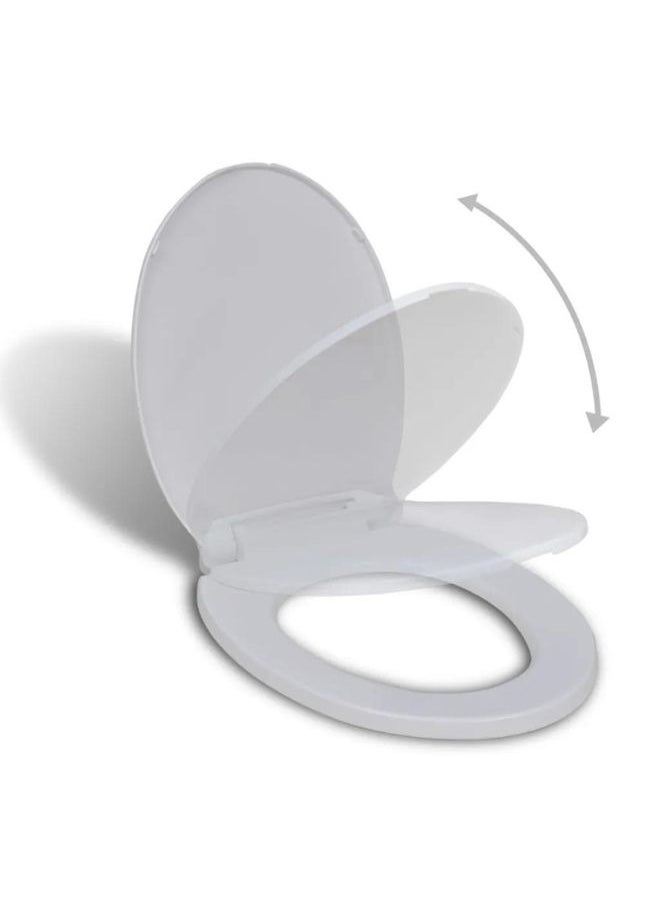 vidaXL Soft-close Toilet Seat White Oval