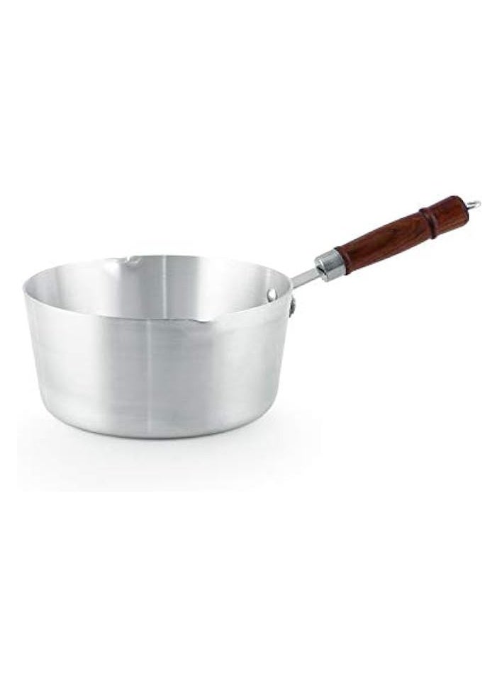 7inch Alum.Milk Pan With Wooden Handle, Silver, RF8992