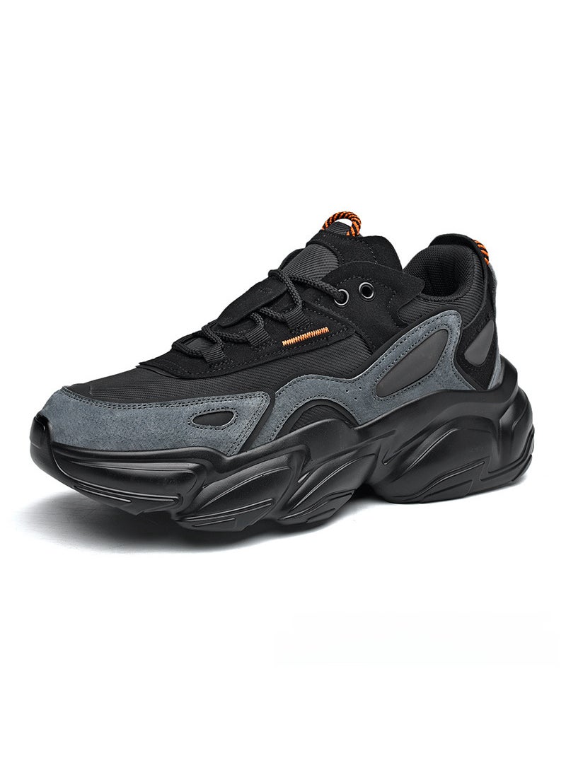 Spring Trendy Dad Sneakers Unisex Shockproof Black