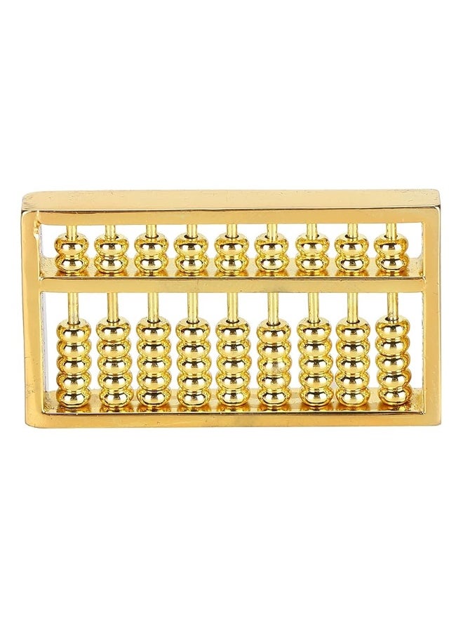 Mini Brass Abacus Mini Copper Abacus 9 Gears Chinese Math Calculating Tool for Kids Adult Collection(1.8 x 0.2 x 1inch)