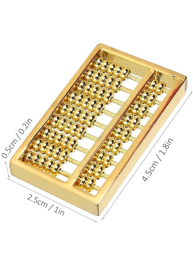 Mini Brass Abacus Mini Copper Abacus 9 Gears Chinese Math Calculating Tool for Kids Adult Collection(1.8 x 0.2 x 1inch)