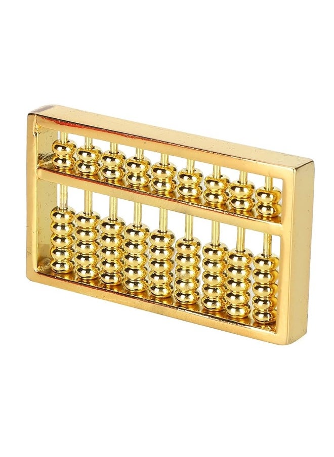 Mini Brass Abacus Mini Copper Abacus 9 Gears Chinese Math Calculating Tool for Kids Adult Collection(1.8 x 0.2 x 1inch)