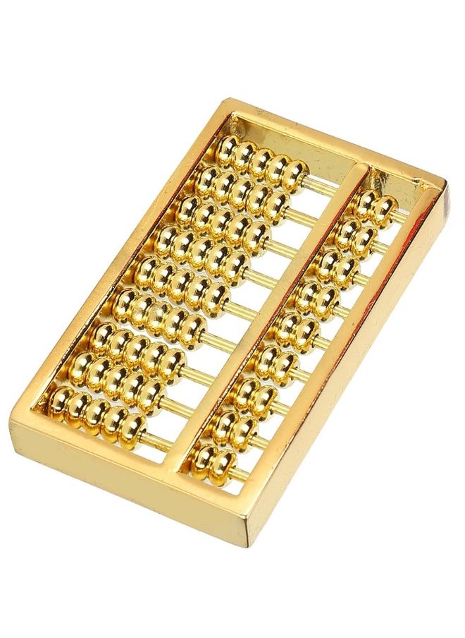 Mini Brass Abacus Mini Copper Abacus 9 Gears Chinese Math Calculating Tool for Kids Adult Collection(1.8 x 0.2 x 1inch)