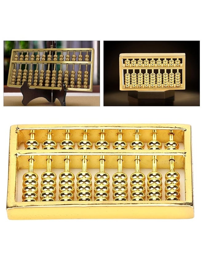 Mini Brass Abacus Mini Copper Abacus 9 Gears Chinese Math Calculating Tool for Kids Adult Collection(1.8 x 0.2 x 1inch)