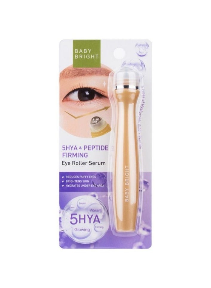 Baby Bright 5HYA & Peptide Firming Eye Roller Serum, Reduces Puffy Eyes, Glowing, Vibrant Brightens Skin, Hydrates Under Eye