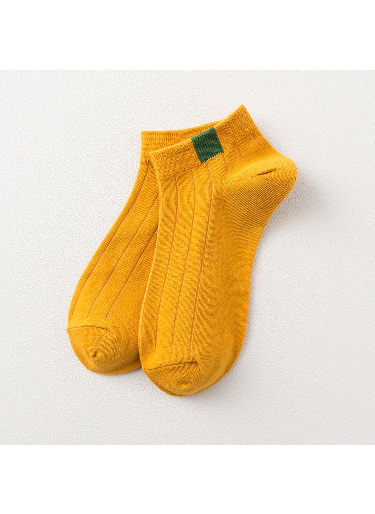 200-Needle Cotton Womens Low-Cut SocksYellow Yellow