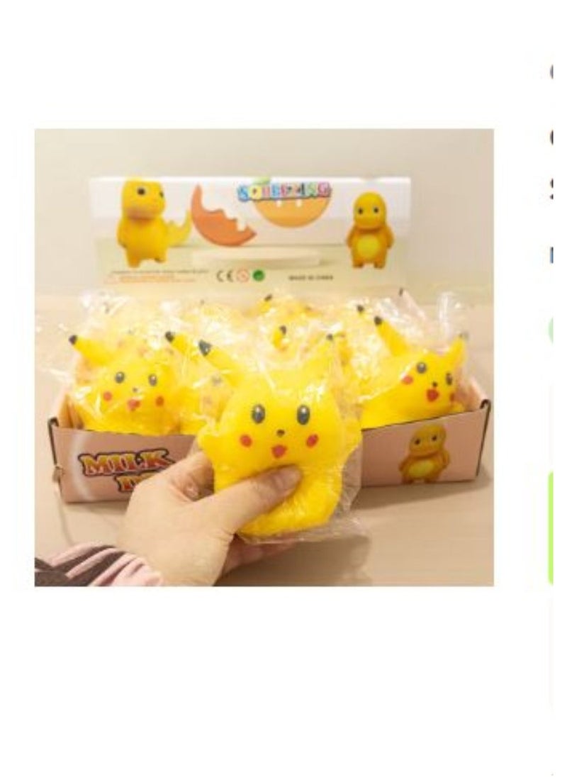 Pokemon Pikachu Squishy Toys Kawaii Squeeze Reliever Toy Fidget Pop Pinch Toys for Kids Adults 12 Pcs