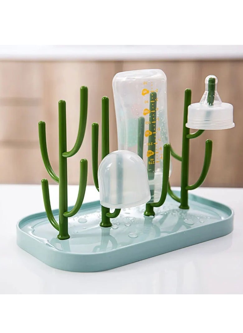 Bottle Drying Rack, Baby Bottle Cleaning Dryer, Detachable Bottle Dryer Holder With Base, Durable Countertop Bottle Holder For Cups Pump Parts And Accessories, (1pc, Green)