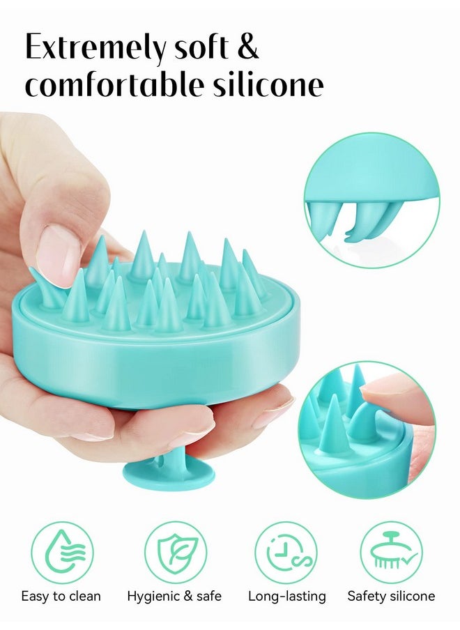 HEETA Scalp Massager Hair Growth, Scalp Scrubber with Soft Silicone Bristles for Hair Growth & Dandruff Removal, Hair Shampoo Brush for Scalp Exfoliator, Green