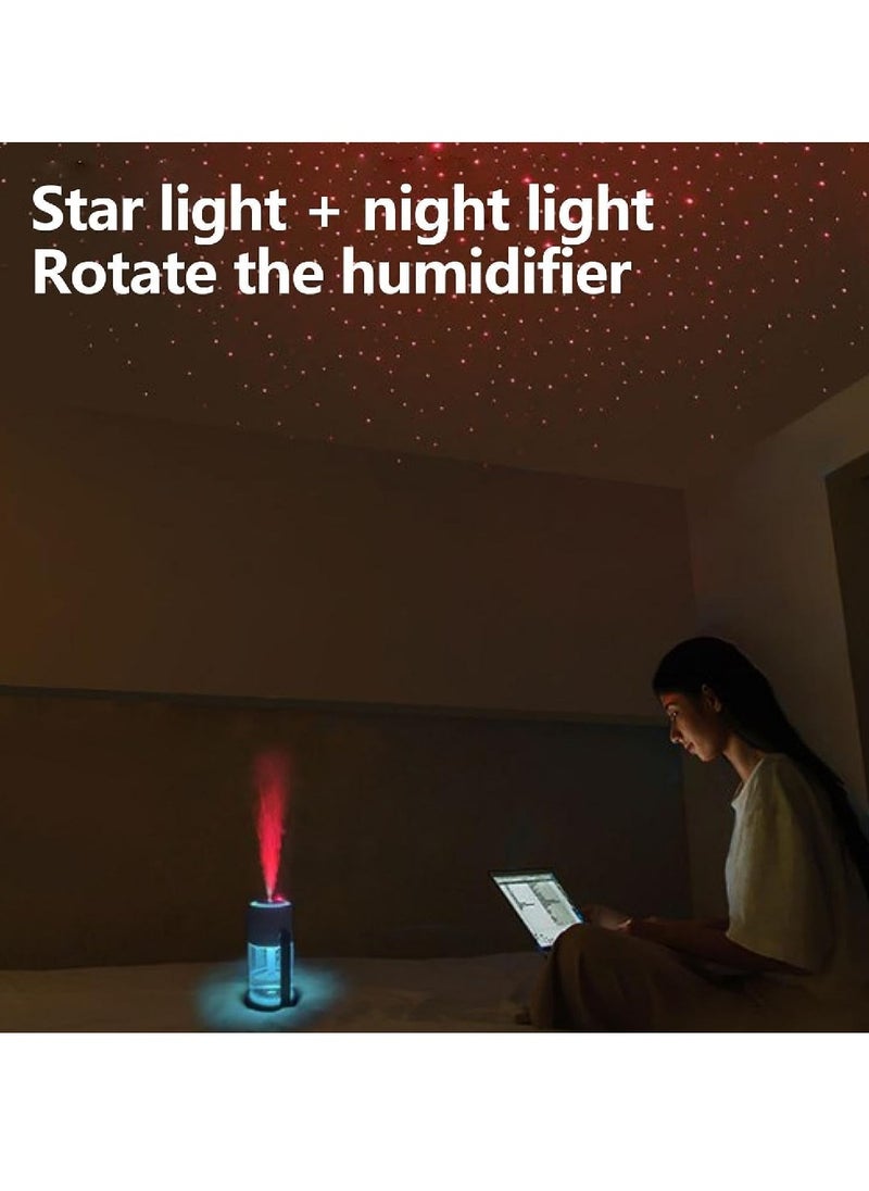 Galaxy Star Projector Humidifier with Night Light & Oil Diffuser – Perfect for Bedrooms, Large Area Humidification, and Starry Night Sky (White)