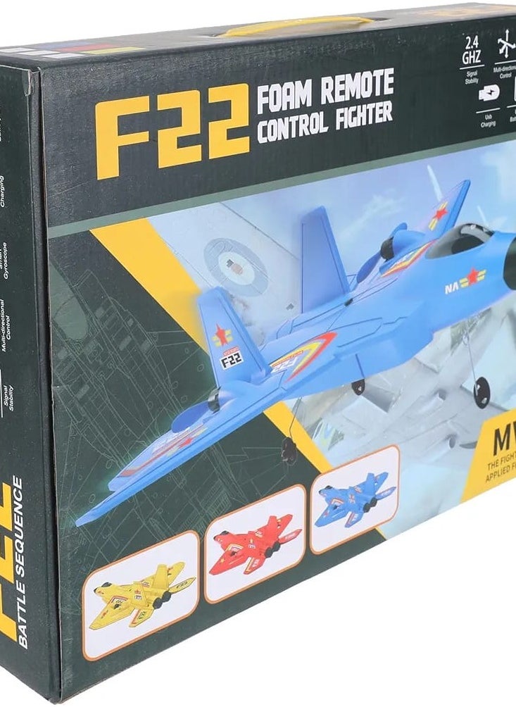 F22 RC Fighter Jet Airplane – 2.4GHz 2-Channel Remote Control Plane with High Speed, 6-Axis Gyro, and LED Light Strip – Perfect RTF Jet Toy for Boys and Girls