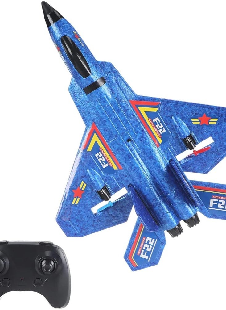 F22 RC Fighter Jet Airplane – 2.4GHz 2-Channel Remote Control Plane with High Speed, 6-Axis Gyro, and LED Light Strip – Perfect RTF Jet Toy for Boys and Girls