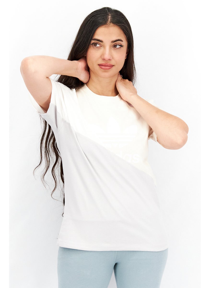 Women Sportswear Fit Adicolor Split Trefoil T-Shirt, Off White