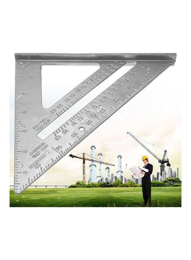 Aluminum Alloy Triangle Protractor Silver
