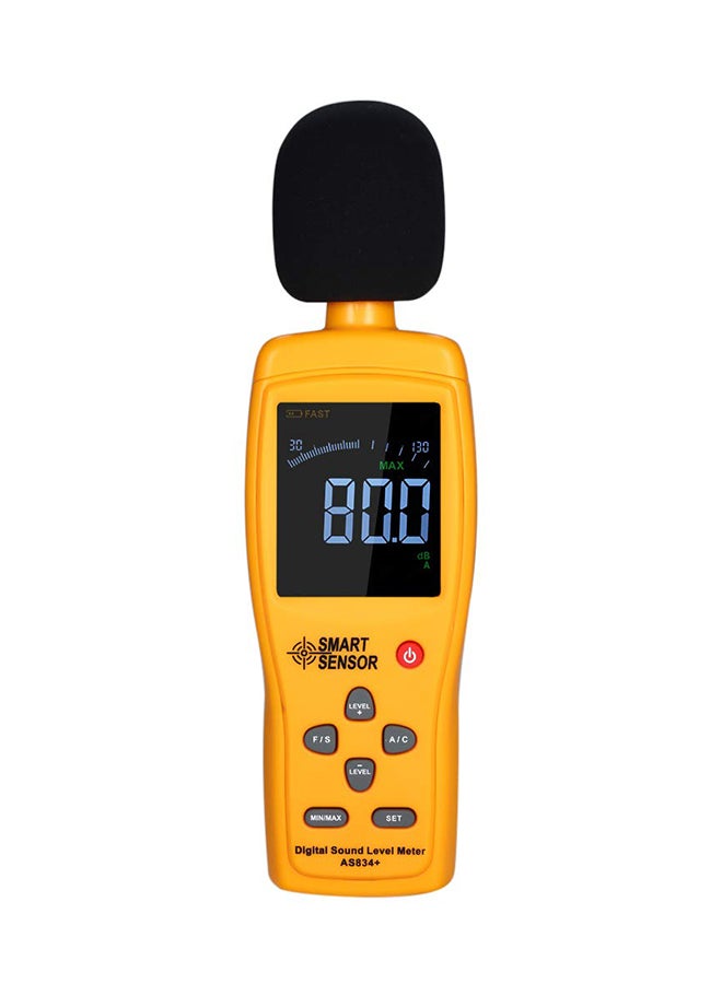 Digital LCD Sound Level Monitoring Tester Black/Orange 0.261kg