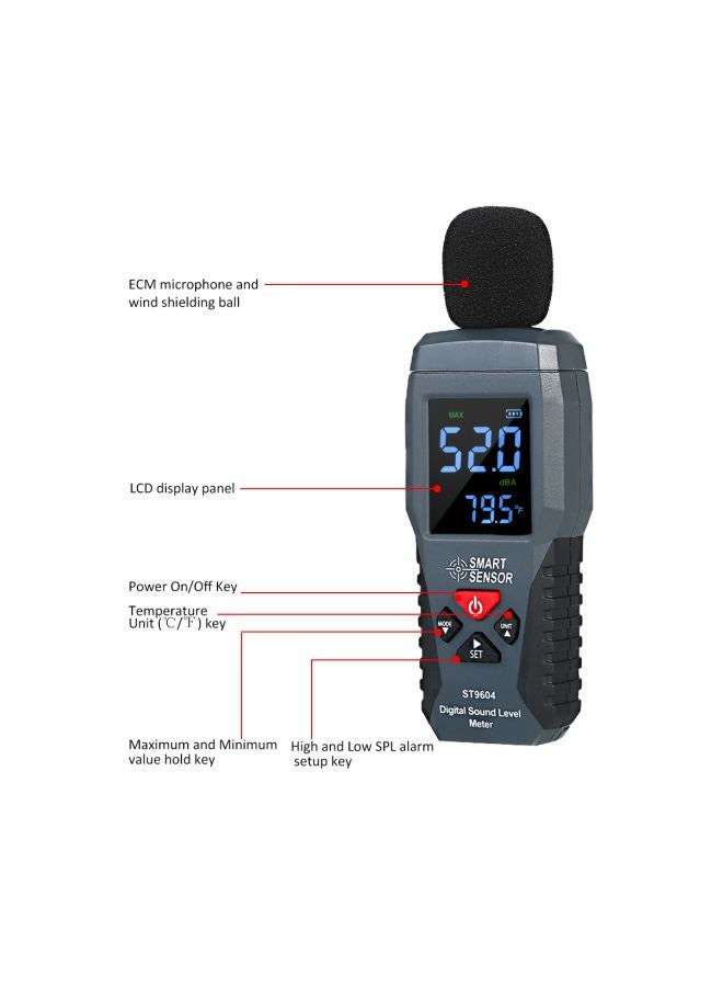 Digital Sound Level Meter Black