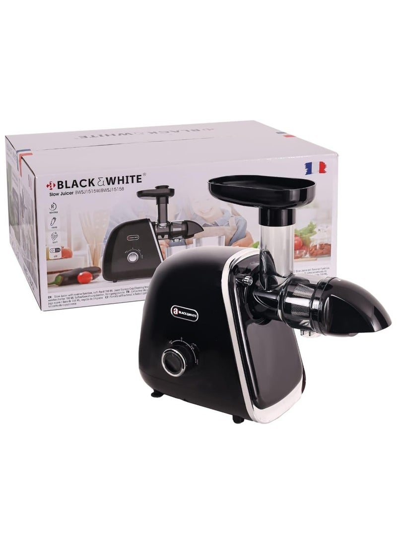 BLACK & WHITE Slow Juicer with 7 speed controls and Reverse function BWSJ1515B