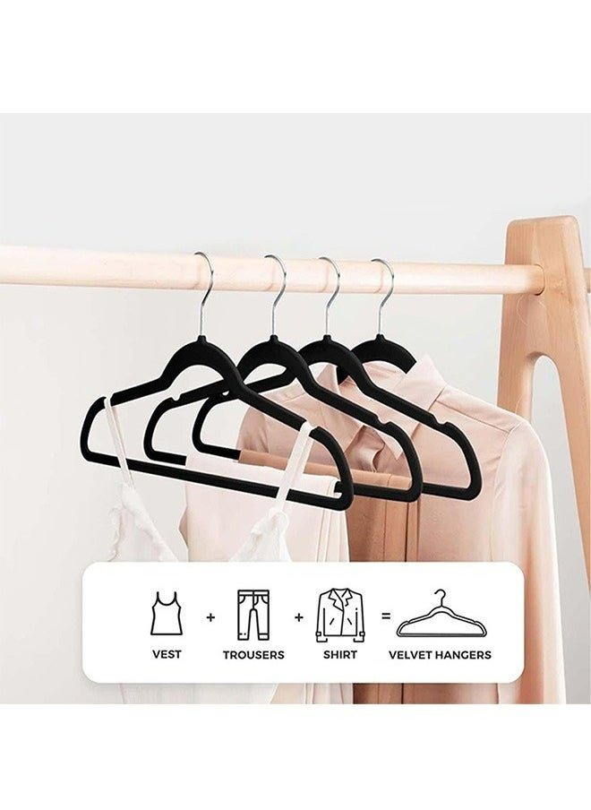 50-Piece Velvet Hanger,Non-Slip Hanger-Space Saving,Black