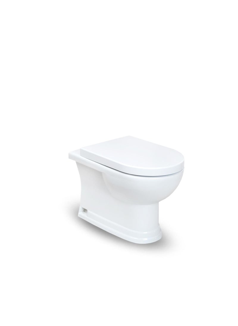 RAK Elena Back To Wall ( Concealed ) WC + Seat Cover + Water Tank P-Trap White EL16AWHA