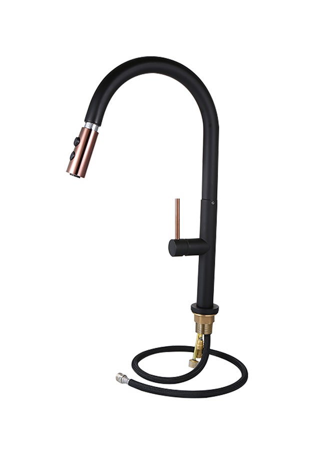 Rotatable Pull Down Sink Sprayer Ceramic Valve Copper Water Tap Black 58X8X27kg