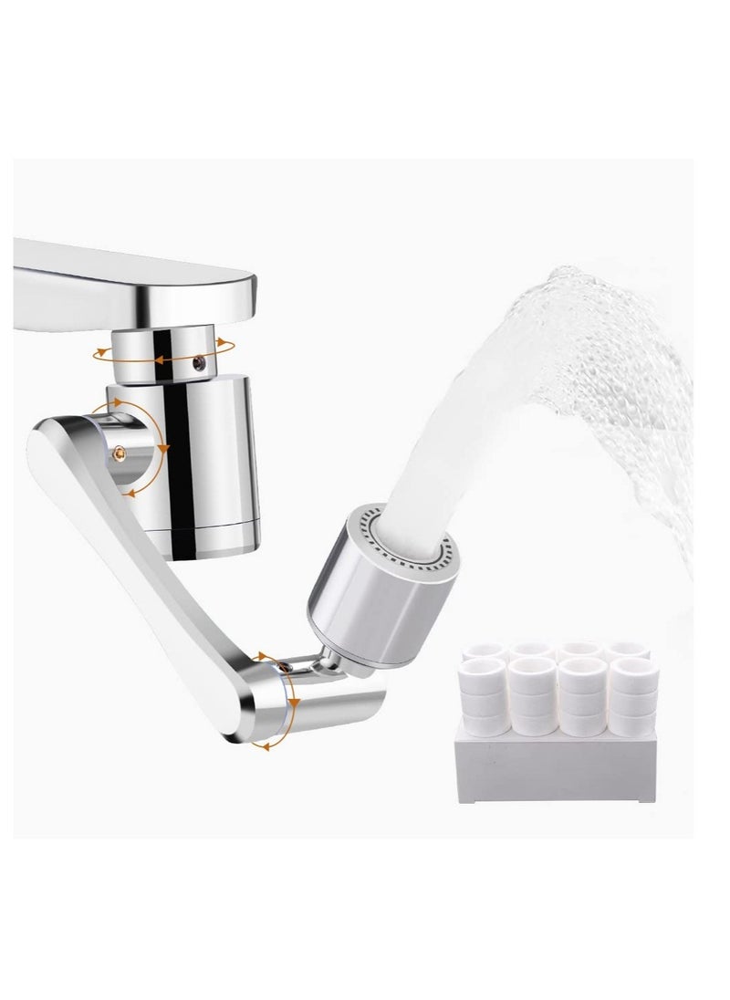 Faucet Extender, 1080° FilterSwivel Faucet Aerator, Durable Splash Proof Faucet, 2 Types of Water Discharge Model, Multifunctional Robot Arm for Cleaning Eyes/Hair/Face for Kitchen and Bathroom