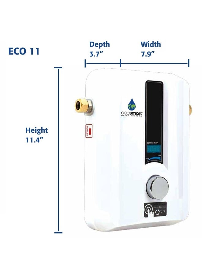 Ecosmart Eco 11 Electric Tankless Water Heater 13Kw At 240 Volts With Patented Self Modulating Technology