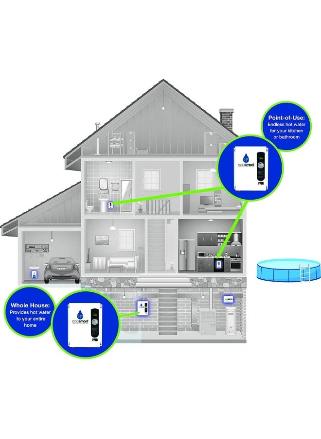 Eco 18 Electric Tankless Water Heater, 18 Kw At 240 Volts With Patented Self Modulating Technology