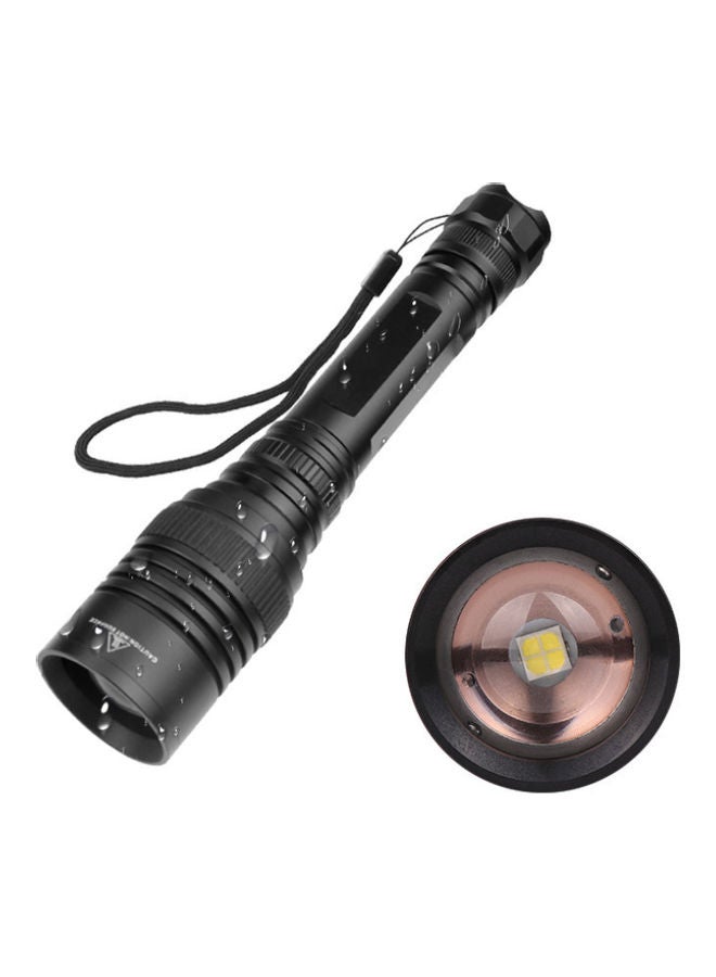 Bright Aluminum Alloy Flashlight Black 19.2x4x2.1cm