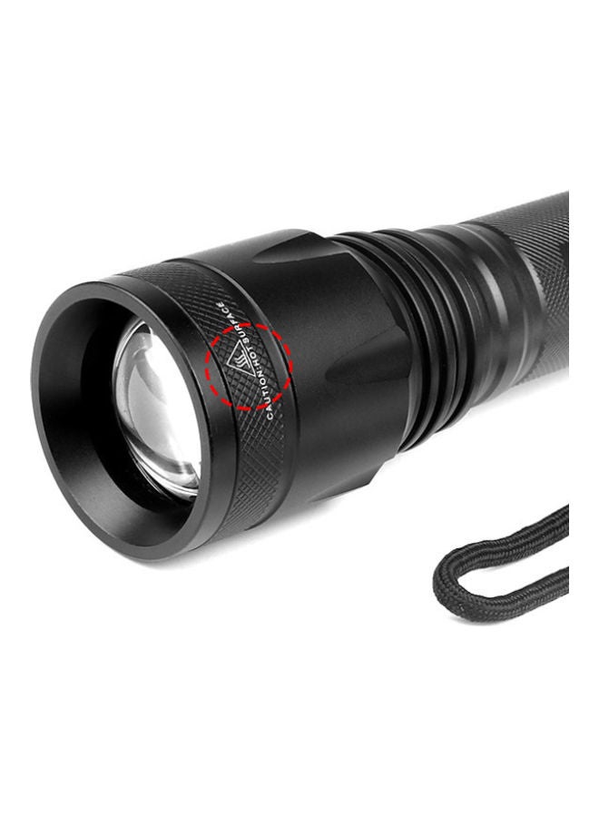 Bright Aluminum Alloy Flashlight Black 19.2x4x2.1cm