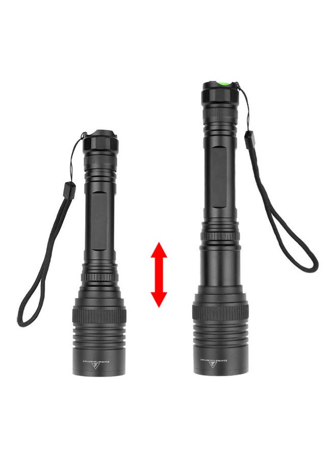 Bright Aluminum Alloy Flashlight Black 19.2x4x2.1cm