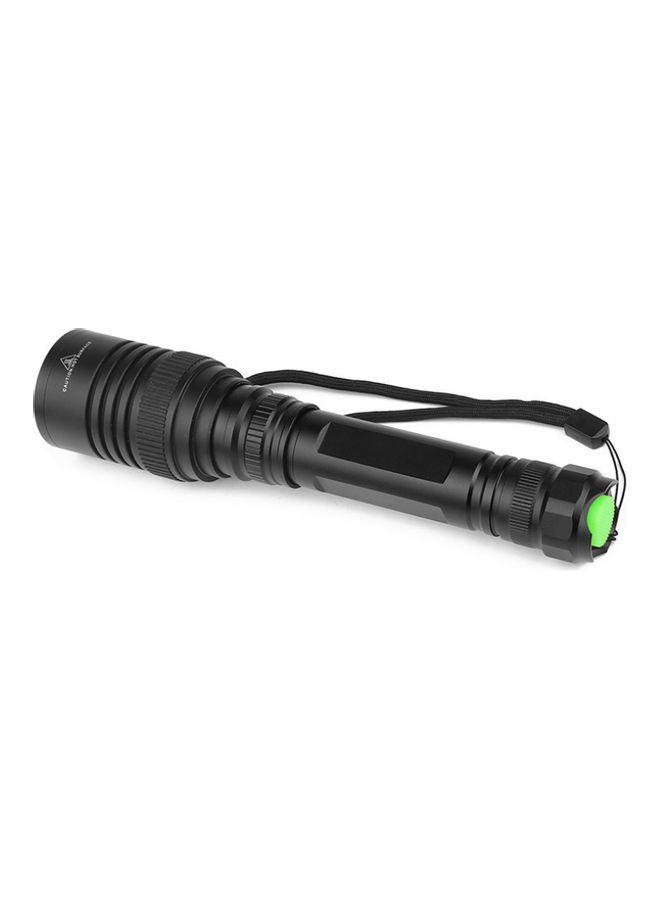 Bright Aluminum Alloy Flashlight Black 19.2x4x2.1cm