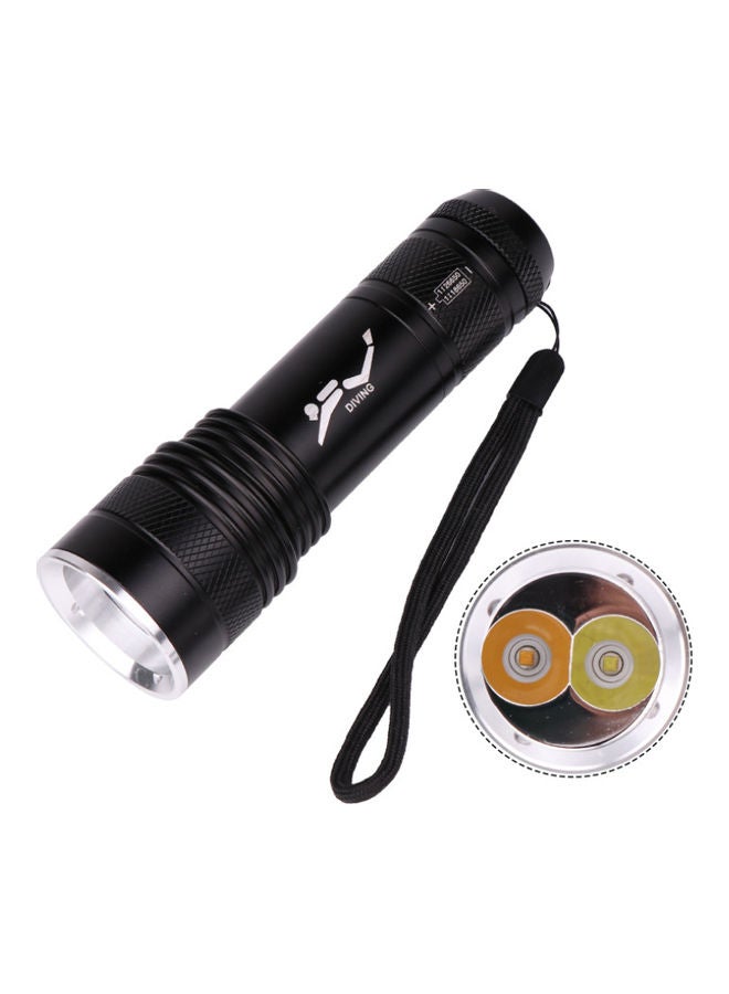 Dual Light Flashlight Black 14x4.3x2.8cm