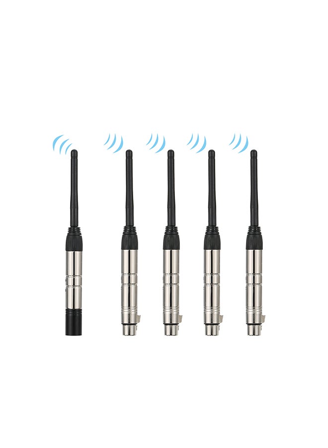 5-Piece Wireless Light Transmitter Receiver Set Silver/Black 2.5x21x2.1cm