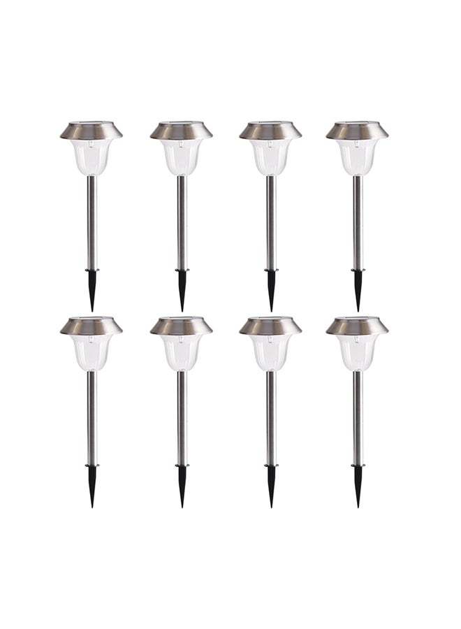 8-Piece Solar Powered Garden Light White 22x12x12.5cm