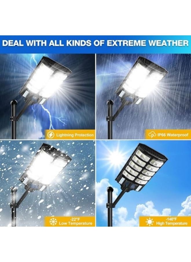 3600W Street Lights Solar Powered with Motion Sensor, Solar Lights Outdoor Dusk to Dawn, Solar Parking Lot Lights for Commercial with Remote