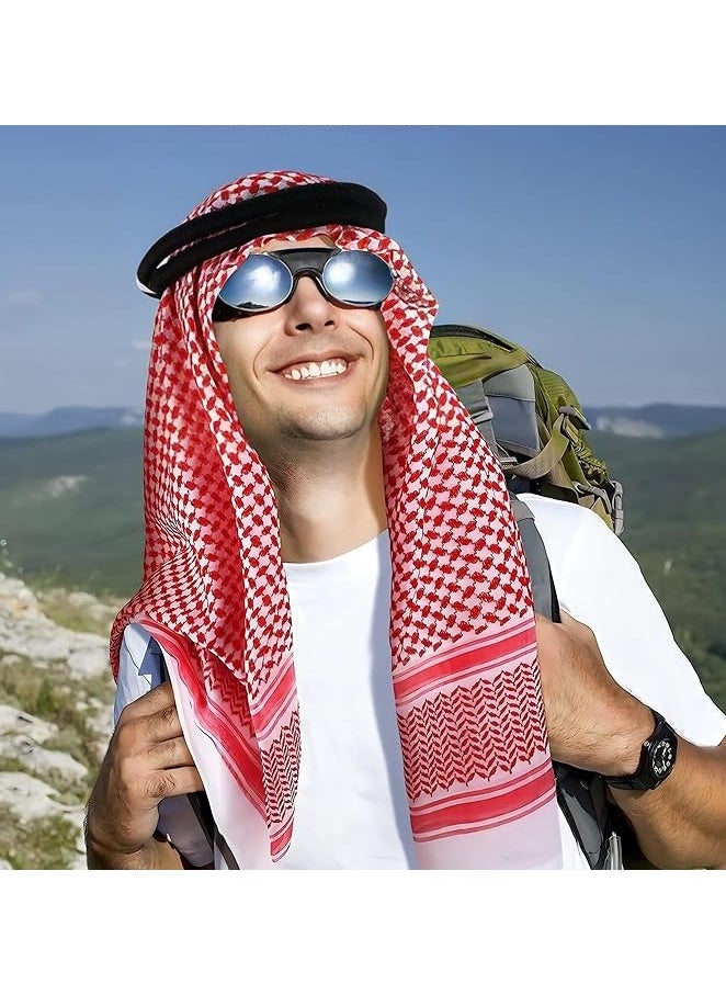 Arab Shemagh Head Scarf, Keffiyeh Middle East Desert Shemagh, Arabic Scarf For Men Face Mask Neck Bandana Shemagh, Headwear Arabian Costume Accessories