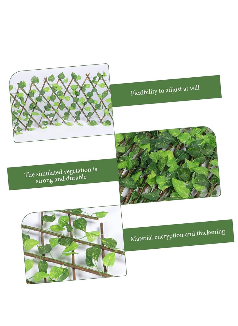 Expandable Fence Privacy Screen for Balcony Patio Outdoor, Decorative Faux Evergreen Fencing Panel, Artificial Hedges