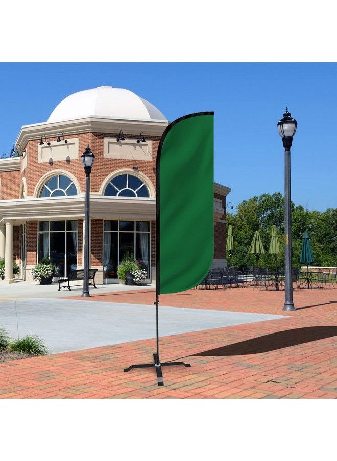 Feather Flag Set 5Ft Tall Advertising Banner Flag With Pole Kit And Xstand For Business Promotion Solid Color Dark Green