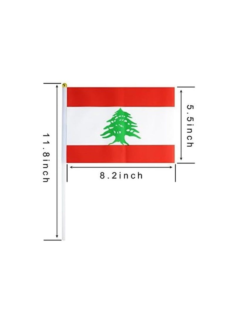 Lebanon Mini Hand Flags For Celebration Small Stick Hand Held Flags Great Souvenirs And Party Favors Handheld Flags For Kids And Adults Decorations Country Flags,Festival Events