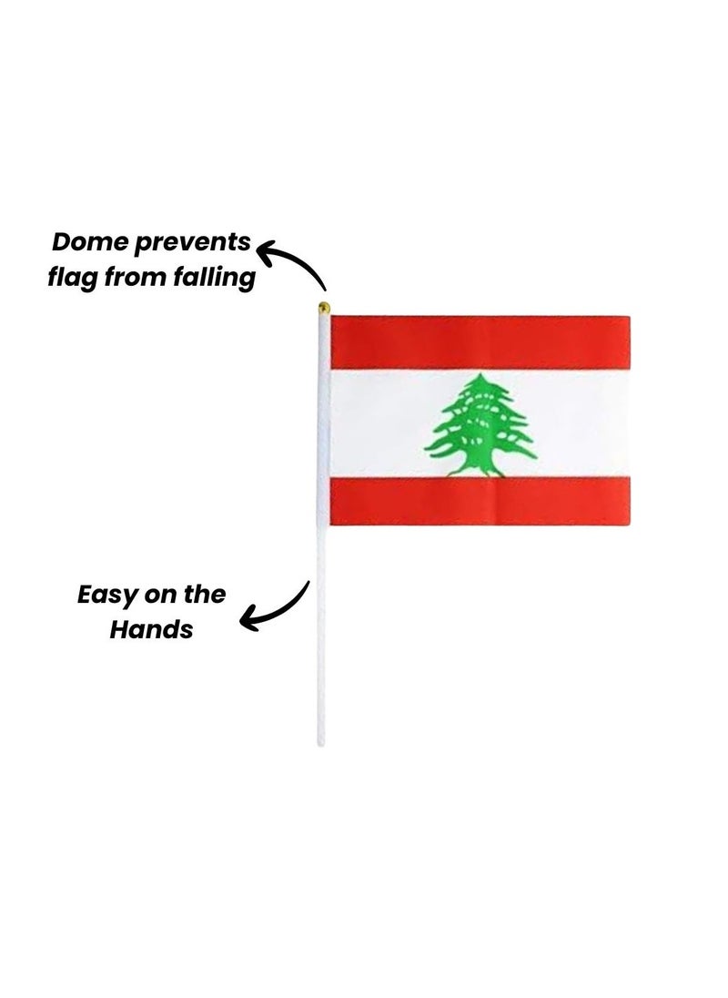 Lebanon Mini Hand Flags For Celebration Small Stick Hand Held Flags Great Souvenirs And Party Favors Handheld Flags For Kids And Adults Decorations Country Flags,Festival Events