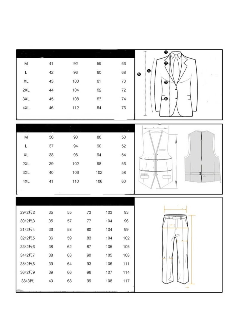 New Slim Fit Suit Three Piece Set