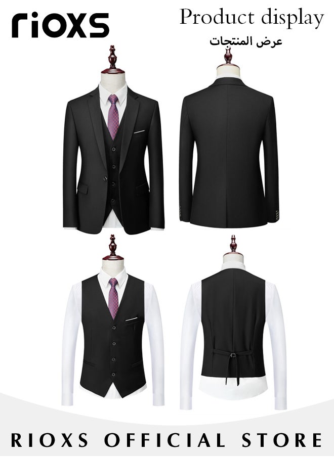 Men's 2 Pieces Formal Blazer Suit Two Buttons Slimming Blazer Jacket and Long Blazer Pants for Business Wedding Prom Dinner