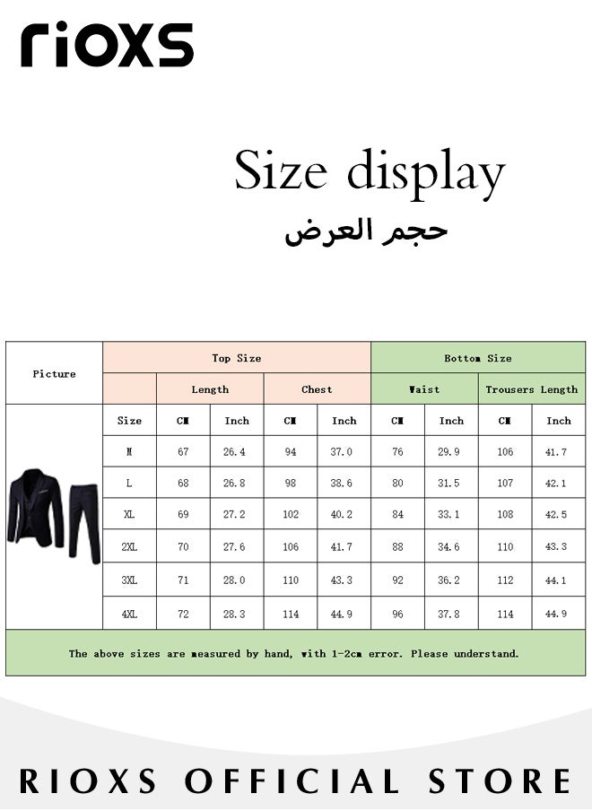 Men's 2 Pieces Formal Blazer Suit Two Buttons Slimming Blazer Jacket and Long Blazer Pants for Business Wedding Prom Dinner